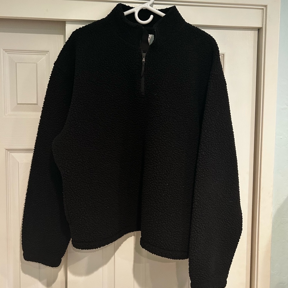 Cozy Black Fleece Pullover